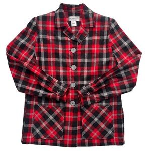 Vintage Pendleton Plaid Shacket Jacket Wool Red Black 49'er Limited Edition #d